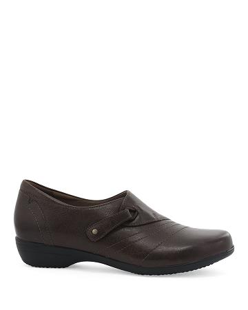 Wide Shoes Dansko Franny Burnished Calf Femme Cafe | FR 762GSO
